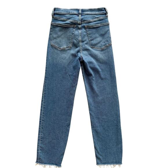 J Crew Jeans Womens 26 Blue Stovepipe High Rise Re-Imagined Raw Hem Distressed - Picture 10 of 12